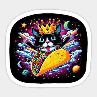 king cat galaxy funny Sticker